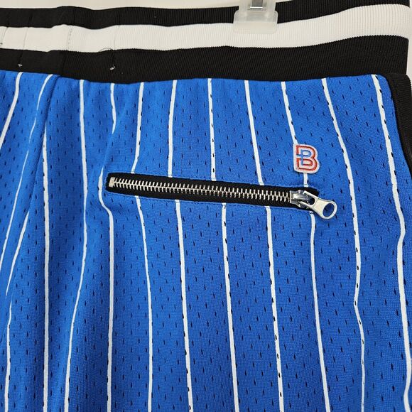 Bascom Projects‎ Shorts Mens Large 1993 XXV Basketball White Blue Pin Stripe - Picture 9 of 13